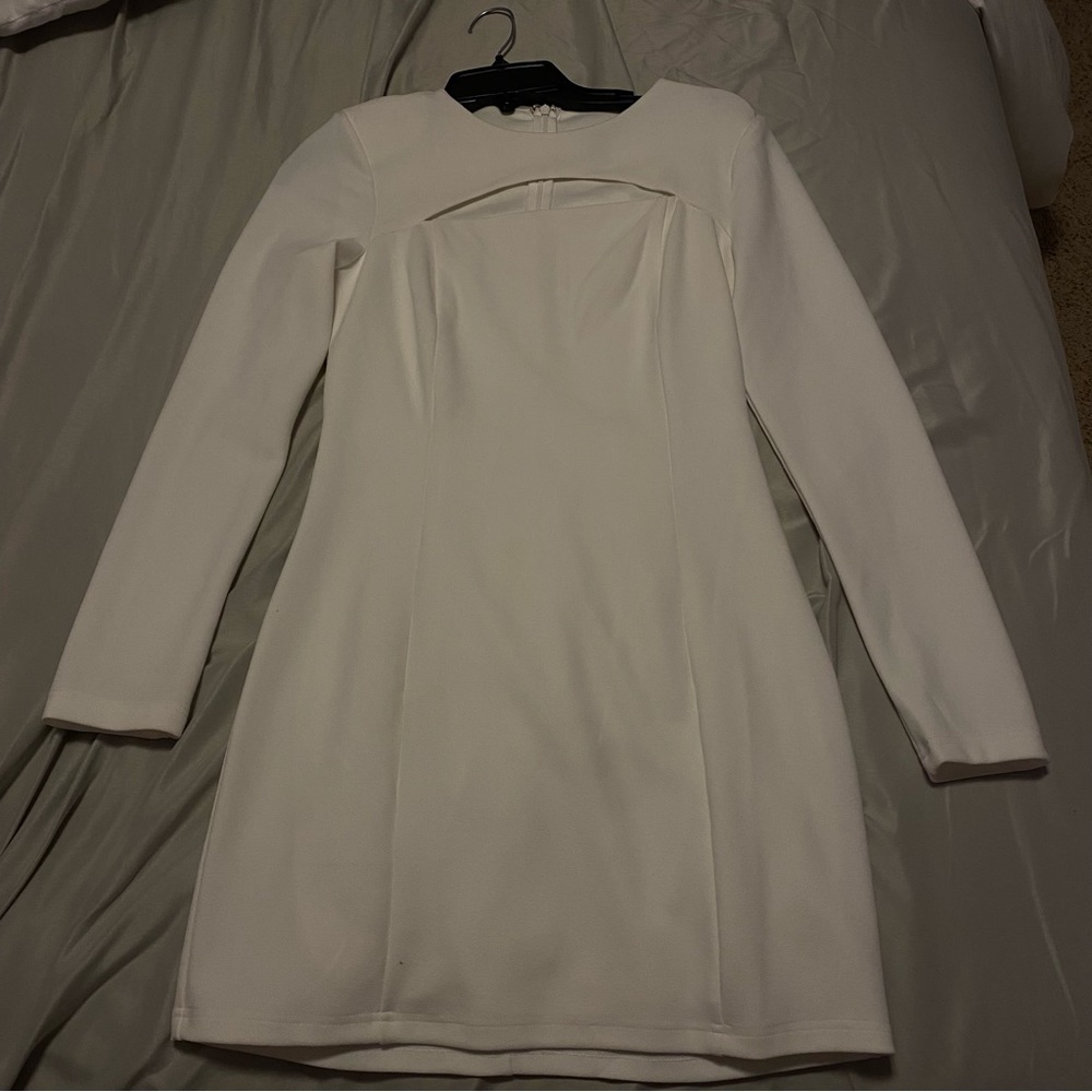 aqua white dress
